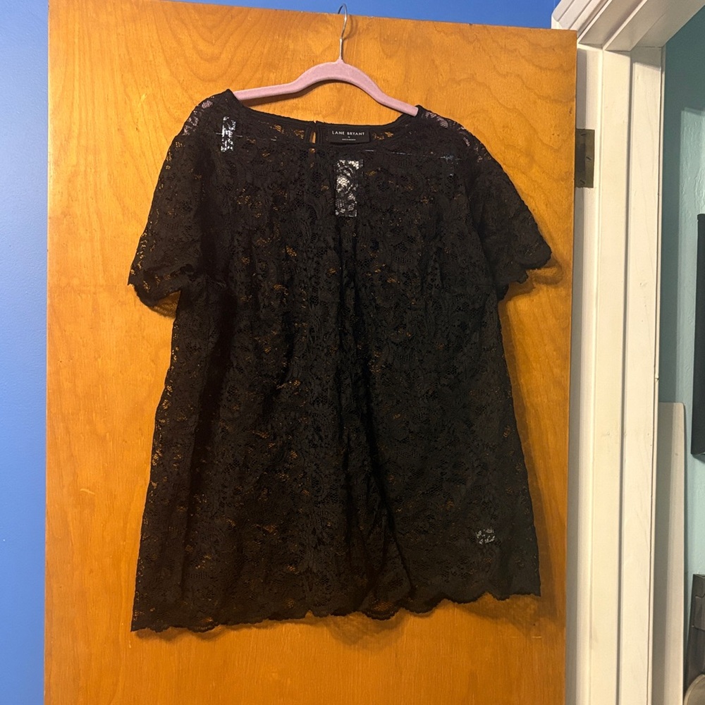 NWT Lane Bryant Black Lace Top